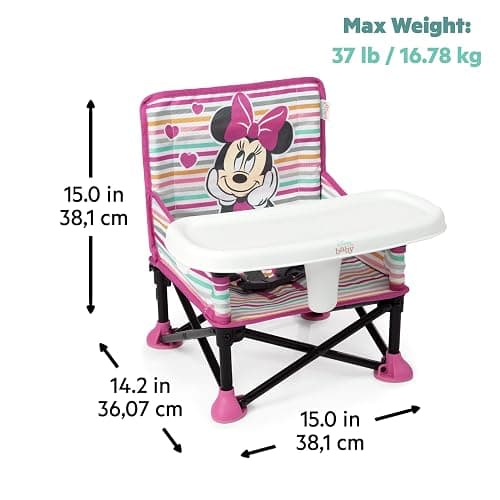 Bright Starts Disney Minnie Mouse Pop 'N Sit Portable Booster, Indoor/Outdoor Use, Floor Seat with Feeding Tray, 6 Mos - 3 Yrs thumbnail 3