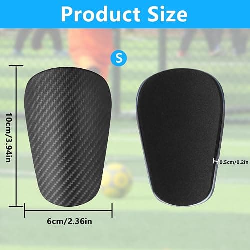1 Pair Mini Shin Guards Soccer, Lightweight Small Shin Pads, for Youth & Adults, Mini Shinguards for Indoor Outdoor Football Soccer Training Protective Equipment (Black) thumbnail 2