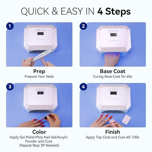 Makartt UV LED Nail Lamp: UV Light for Gel Nails Rechargeable Aurora 36W Gel Lamp with 4 Timers & Auto Sensor Professional Fast Curing Cordless Nail Light for Home Salon Manicure thumbnail 9