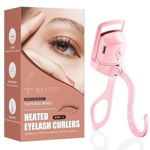 2025 C-Shaped Heated Eyelash Curler Fast Heat Up in 5s - Rechargeable Electric Eyelash Curler for 24H Long Lasting Curls - Safe Anti-Burn Lash Curler Elevate Your Beauty with Stunning Lashes - Pink - L - Image 1