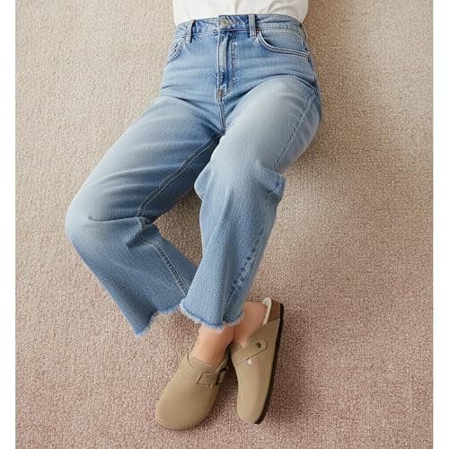 CUSHIONAIRE Women's Hana Cork footbed clog with Genuine Leather upper, Faux Fur lining, and +Comfort thumbnail 3