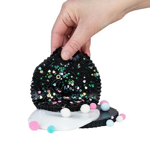 ORB Tabalicious Taba-Pops Jumbo Black TABA Squishy Cookie - Super Soft, Jumbo Sized Sandwich Cookie - Squish, Squeeze, Pinch for Stress Relief - Play Food Squishy Fidget Toys for Kids and Adults thumbnail 2