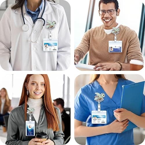 Funny Turtle Nurse Badge Reel, Cute Work Badge Holder with Retractable Clip, Pediatric Badge Buddy, Nursing Student RN LPN CNA MA Medical Worker Teacher Doctor ID Name Badge Clip Accessories thumbnail 3