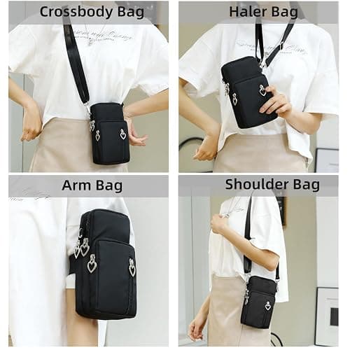 JANKS Small Crossbody Bag for Women - Mini Phone Purses with Crossbody Strap and Wallet - Nylon Arm Bag thumbnail 9