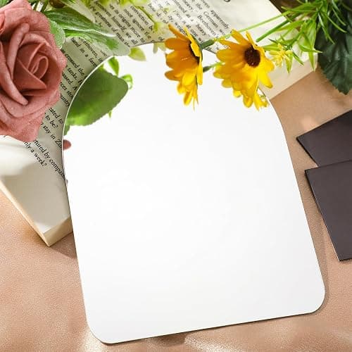 Yalikop Magnetic Locker Mirror 7" x 5" Small Mirror for Locker(Arch) | with 2 Magnetic Backing, Acrylic, Glassless Safety, Frameless, for School Locker, Bathroom, Workshop Toolbox, Office Cabinet thumbnail 2