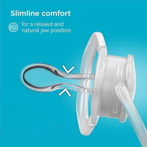 Smilo Baby Pacifier with Orthodontic Design for Healthy Dental Development - Stage 2 for Babies 3-9 Months - Pack of 3X 100% Silicone Pacifiers BPA Free - Glow-in-The-Dark thumbnail 4