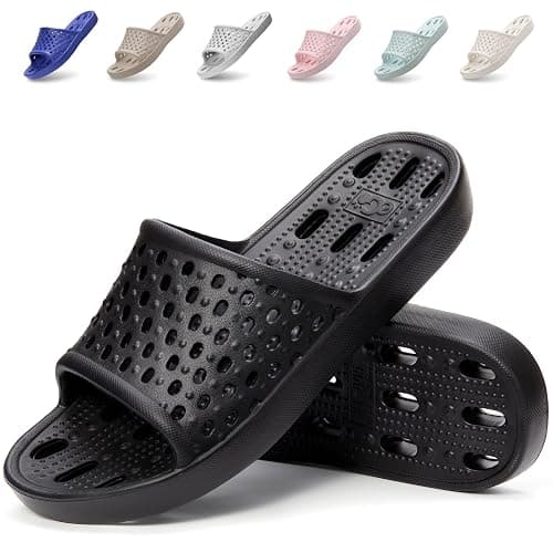 Xomiboe Shower Shoes Men Quick Drying Women Shower Sandals Non-Slip Comfortable House Slippers Bathroom Hotel Flip Flops Slides With Students Gym - Image 1