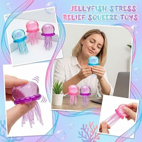 Jellyfish Squeeze Toys, Drop Malt Sugar Balls Relieve Stress, Sensory Toy with a Super Solid Squish for Adult, Squishy Ultra Squishy and Moldable Slow Rise thumbnail 4
