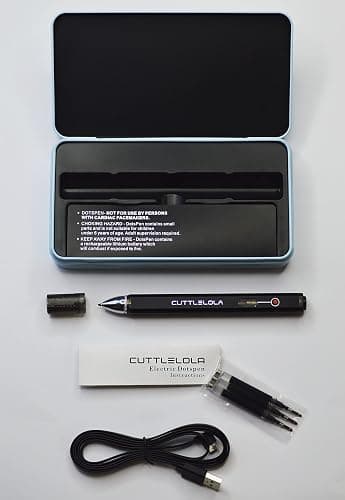 CUTTLELOLA Electric Dotspen II - the Black Knight, rechargeable pen for artists, hobbist, tatooist. Use Electric Pen for managa, sketching, stippling, pen and ink drawing,doodle etc. thumbnail 5