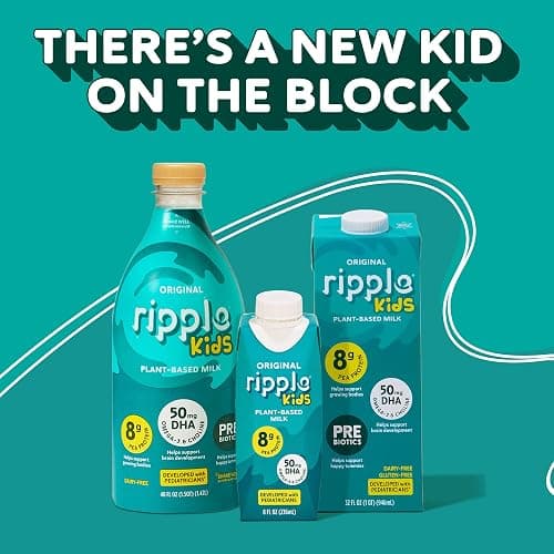 Ripple Kids Original Plant Based Milk | Pediatrician Recommended | 8g Pea Protein | Shelf Stable | Vegan & Non GMO Certififed | Dairy, Soy, Nut, Gluten, and Lactose Free | 8 Fl Oz (Pack of 12) thumbnail 4
