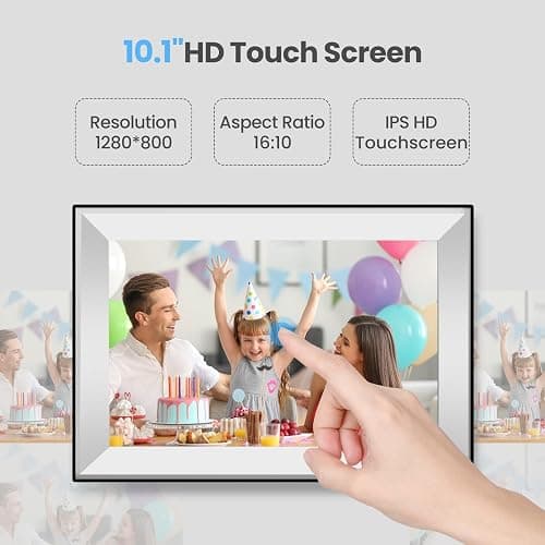 Frameo Digital Picture Frame 10.1 Inch Smart WiFi Digital Photo Frame, IPS Touch Screen, 32GB, Electronic Slideshow, Load from Phone App, Auto-Rotate, for Grandparents & Mothers Day thumbnail 2