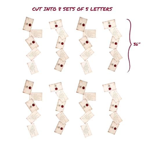 CON*QUEST Journals Harry Potter Official Floating Hogwarts Acceptance Letter Decoration, 40 Letter Cards & Nylon String for Hanging, Home Decor, Officially Licensed (40-Pieces, 4 String of 10 Letter) thumbnail 9