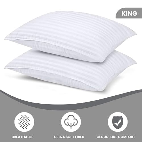 Utopia Bedding Bed Pillows for Sleeping King Size (White), Set of 2, Cooling Hotel Quality, for Back, Stomach or Side Sleepers - White - King (Pack of 2) thumbnail 3