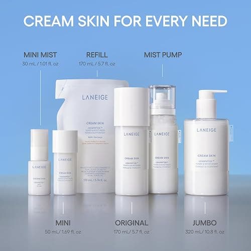 LANEIGE Cream Skin Toner & Moisturizer: Lightweight Refillable Korean Milky Toner with Ceramide & Peptide for Hydration, Firming, & Barrier Support thumbnail 13