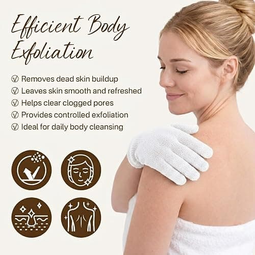 12 Pcs Exfoliating Gloves for Shower, Body Scrub Gloves, 6 Pairs, Nylon | Exfoliating bath gloves for women and men; quick-drying nylon; flexible five-finger fit; six pairs for home, gym, or travel thumbnail 2