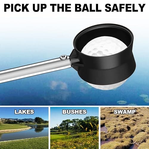 JKL 9Ft/12Ft Golf Ball Retriever for Water Telescopic, Stainless Steel Shaft, High Durability Double-Sided Ball Picker Upper Grabber, Golf Gifts for Golfers thumbnail 6