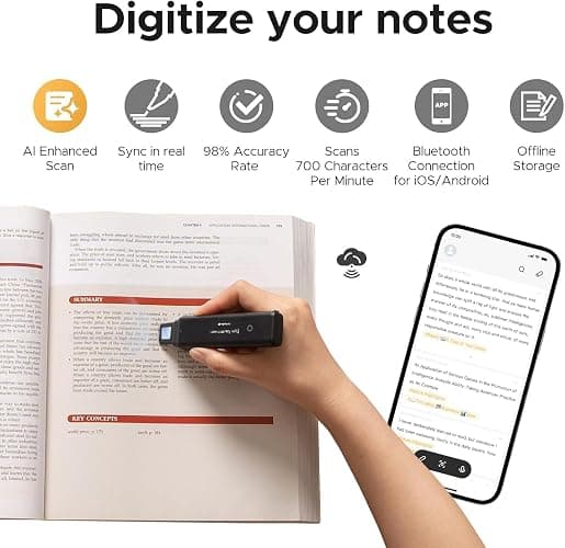 VYU iMark Digital Highlighter, Smart AI Scanner Pen, ChatGPT-4o Powered Scan, OCR Digital Scanning Device, AirDrop Export, for iOS/Android, Best Gift for Students & Book Lovers thumbnail 3