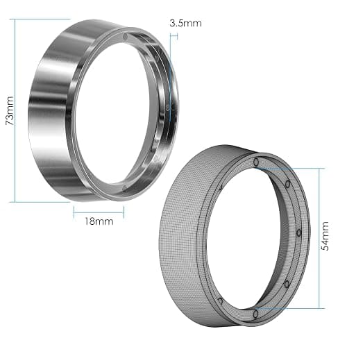 54mm Magnetic Dosing Funnel V2, MATOW Stainless Steel Espresso Dosing Ring with 8 Magnets Compatible with Breville 54mm Portafilter thumbnail 2
