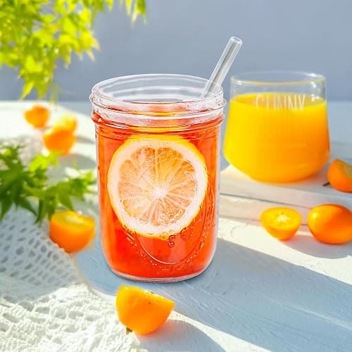 Miuyhji 16 oz Wide Mouth Glass Mason Jars with Lids, 2 Pack for Canning | Embossed measurement marks and wide mouths make filling easier for overnight oats, pickling, preserving, and meal prep thumbnail 2