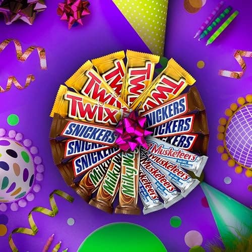 SNICKERS, TWIX, MILKY WAY & 3 MUSKETEERS Individually Wrapped Variety Pack Full Size Milk Chocolate Candy Bars Bulk Assortment, 33.31 oz, 18 Bars (Pack of 2) thumbnail 9
