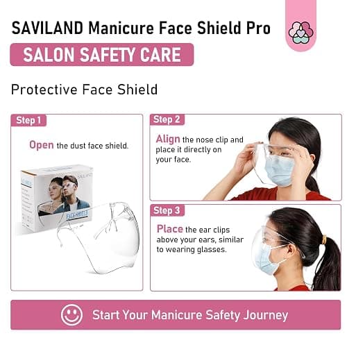 SAVILAND Nail Face Mask for Nail Drill: Salon Clear Visibility & Comfortable Wear Full Face Mask Splash Resistant Quicker DIY Nail Art Tools for Nail Artists Enthusiasts Technicians Salon Studio thumbnail 3
