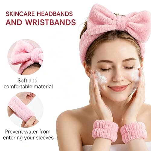 Skincare Tools Set with Facial Cleansing Brush, Ice Roller & Gua Sha Set | Pink Facial Cleansing and Massage Set, Reusable Ice Face Roller for Wrinkles Fine Lines Puffiness, Self Care Gifts for Women thumbnail 8