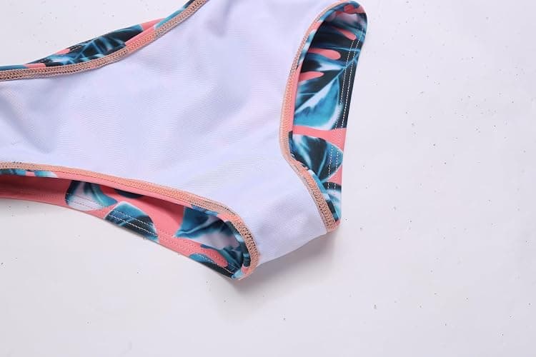 Arshiner Girls Bikini Beach Swimwear 2 Piece Swimsuits Floral Printing Bathing Suits for 4-15 Years thumbnail 4