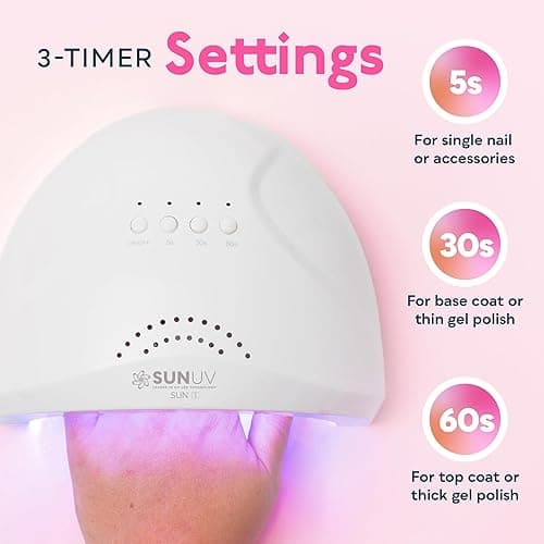 SUNUV UV LED Nail Lamp, Gel Light for Nail Polish UV Dryer with 3 Timers SUNone White thumbnail 4