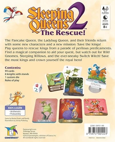 Gamewright Sleeping Queens 2 - The Rescue! | Family Board Games & Kids Games | Math Strategy Card Game for Kids 8+ | Cooperative Rescue Adventure for 2‑5 Players thumbnail 4