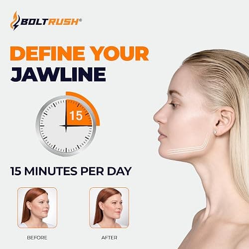 BOLT RUSH Jaw Exerciser (Pack of 3), Jaw Trainer for Jawline,3 Levels of Resistance - Includes 12 x Biting Strips, 4 x Neck Straps, Jaw Toner for Face thumbnail 4