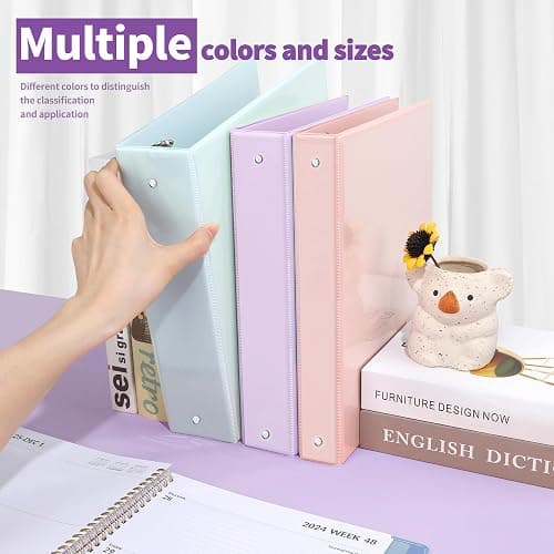 SUNEE 3 Ring Binder, 3 Inch, PVC-Free (Fit 8.5x11 Inches), 2 Pack, Clear View, Purple - 3 Inch - 2 Pack - Purple thumbnail 7