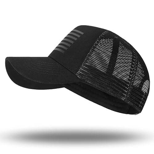 American Flag Trucker Hat - Snapback Hat, Baseball Cap for Men Women - Breathable Mesh Side, Adjustable Fit - for Casual Wear thumbnail 3
