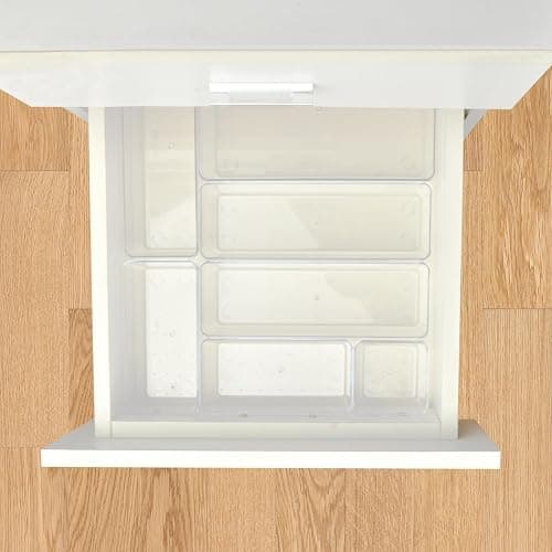 Manalete Drawer Organizers Set of 15, 4 Sizes Clear Plastic Drawer Organizers and Storage Bins for Kitchen, Bathroom, Office, Dresser Desk Drawer Organizer Tray for Jewelry, Makeup, Junk, Gadgets thumbnail 6