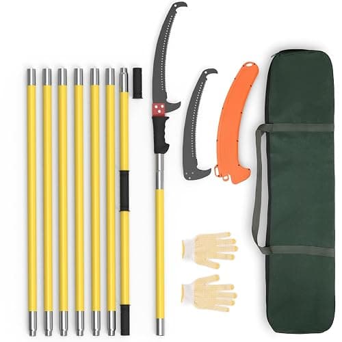 Pole Saws for Tree Trimming, 7.3-27 ft Extendable Tree Trimmers Long Handle Pruner, Sharp Steel Blade and Scissors High Branches Trimming, Tree Pruner, Tree Saw (7.3-27 ft) - Image 1