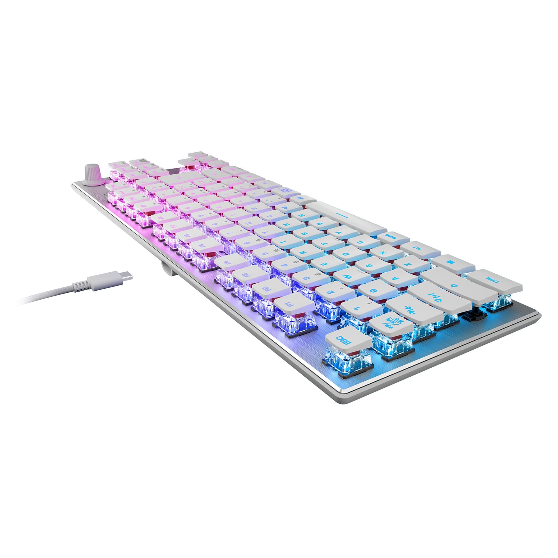ROCCAT ゲーミングキーボード Vulcan TKL JP 日本語配列 有線 ホワイト/白 メカニカル リニア テンキーレス RGB ボリュームダイヤル Windows 7以降 【国内正規品】 thumbnail 6