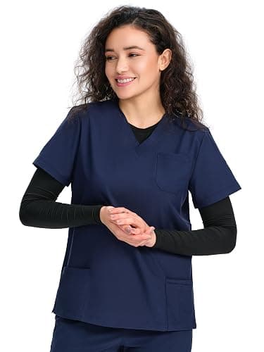 COZYFIT 3 Pack Scrub Undershirts Long Sleeve Women - Underscrub Comfort Tee thumbnail 6