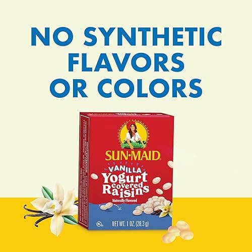 Sun-Maid Vanilla Yogurt Coated Raisins - (6 Pack) 1 oz Snack-Size Box - Yogurt Covered Dried Fruit for Lunches and Back To School Snacks thumbnail 6