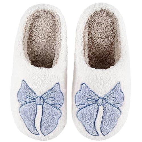 HIPINISS Womens Mens Slippers Retro Memory Foam Cute Cartoon Plush Fluffy Warm Fur Lined slippers Indoor House Home Winter Shoes - Image 1
