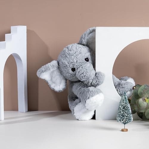 Mikee Fluffie Elephant Stuffed Animals Soft Plush Toy for Baby Girls Boys,12" Grey Soft Small Stuffed Elephant Huggable Gifts for Birthday thumbnail 2