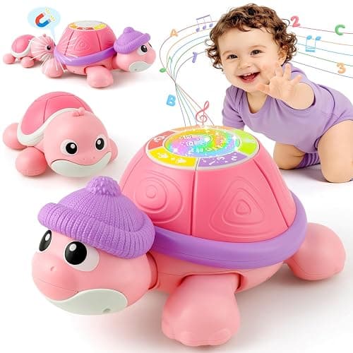Baby Toys 6-12 Months, Musical Turtle Crawling Infant Toys for Tummy Time, Early Learning Educational Toys for 7 8 9 10 11 Months, Ideal Christmas Birthday Gifts for Boys & Girls Age 1 Years Old - Image 1
