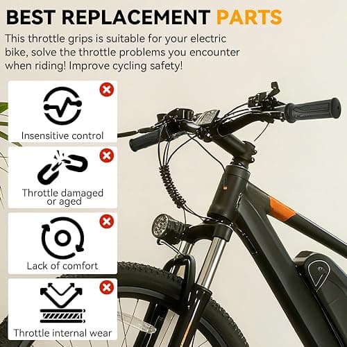 JERBOR Full Twist Throttle Grip for Qlife Racer/Racer 27.5/Racer Fat Tire/Racer Plus Fat Tire/Spark/Cityone ST/SO/2.0/Step Over 2.0/Stepover Ul Tra/Trike/Trike Plus, Throttle Handle Controller thumbnail 4