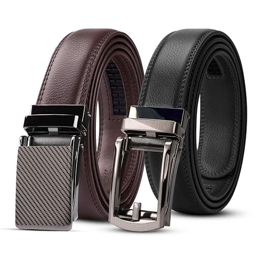 WERFORU Leather Ratchet Dress Belt for Men
