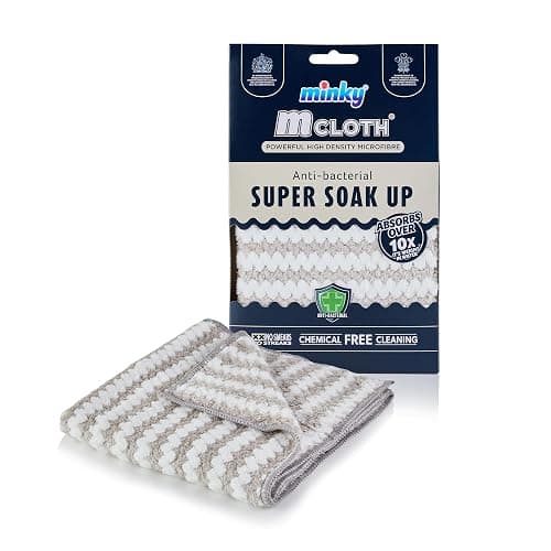 Minky M Cloth Super Soak Up - Multipack Microfibre Cloths, Pack of 9, Ultra Absorbent, Powerful Water Absorbing Anti-bacterial Cleaning Microfibre Cloth, Multiuse Duster, Quick Dry (Grey) thumbnail 7