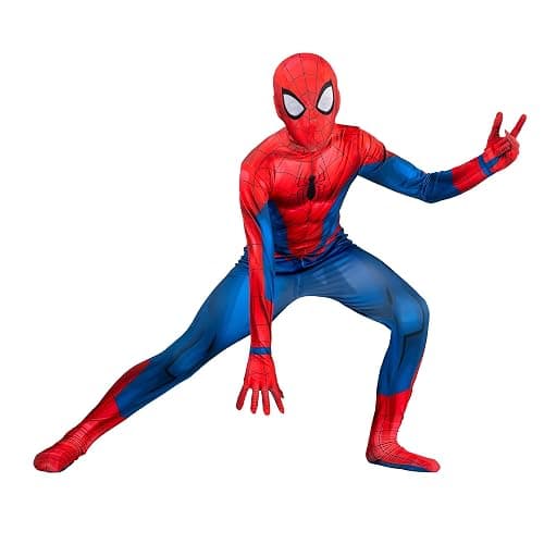 Marvel Spider-Man Official Youth Deluxe Zentai Costume - Deluxe Two-Way Stretch Spandex with Invisible Zippers and Wrist Openings for Added Convenience (M) thumbnail 4