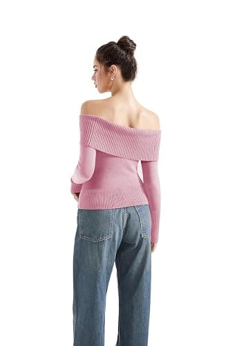 SUUKSESS Women Off Shoulder Sweaters Long Sleeve Ribbed Knit Going Out Fall Tops Blouse thumbnail 8
