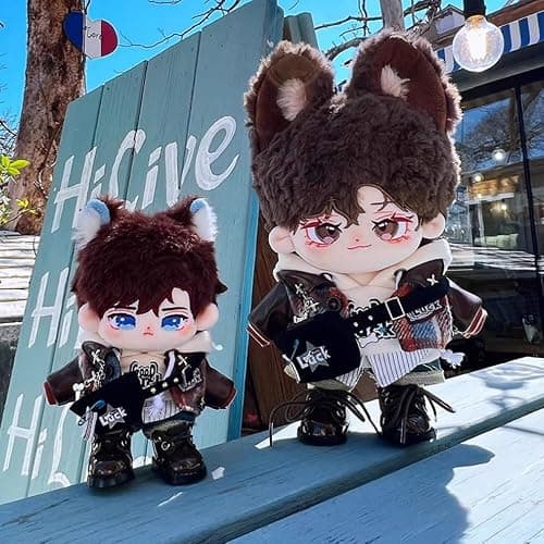 niannyyhouse Doll Dress Up Hoodies Jackets Jeans Backpacks Glasses Shoes Vintage Outfit 10cm 15cm 20cm Plush Doll Clothes (20cm) thumbnail 5