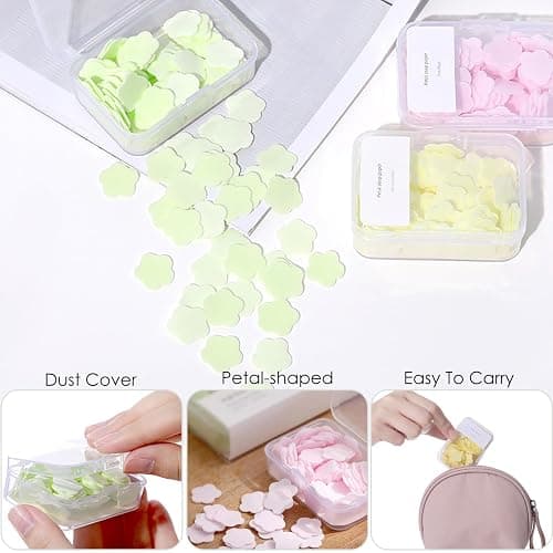 300pcs Portable Hand Washing Soap Sheets, Scented Mini Soap Sheets, Disposable Soluble Soap for Outdoor Travel, Camping, Hiking (Mix) - Mix thumbnail 3