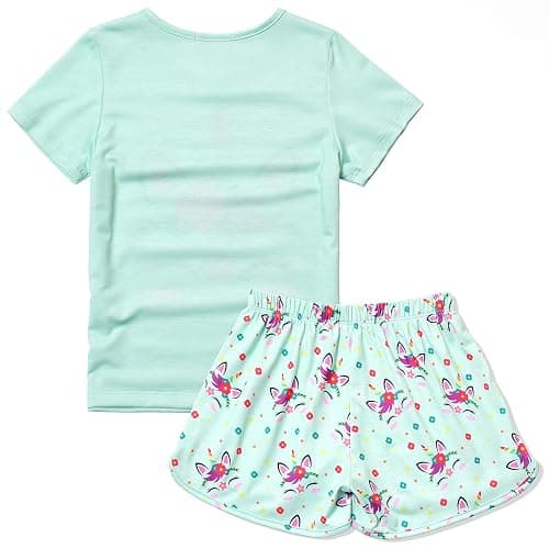 CHILDRENSTAR Pajama Sets for Girls Kids Pjs Summer Cotton Short Sleeve Sleepwear thumbnail 2