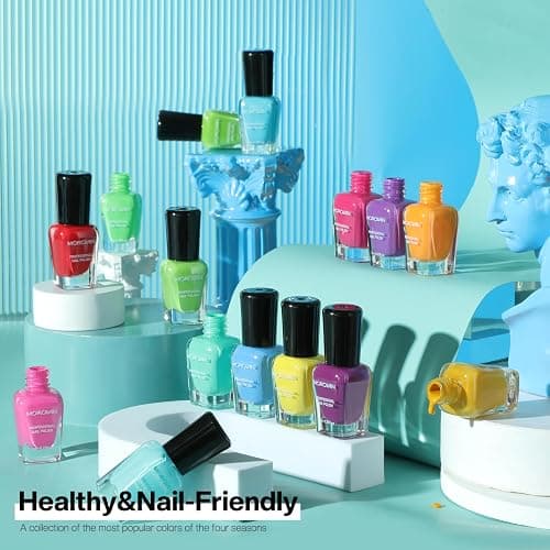 Morovan Bright Nail Polish Set:15 Color Quick Dry Long Lasting Gift Set | 0.27oz Rainbow Toenail Polish Pack Regular Set Fingernail Lacquer Kit Bulk for Women thumbnail 7