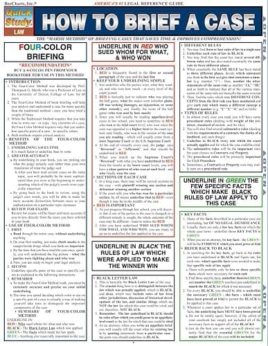 How To Brief A Case: QuickStudy Laminated Reference Guide (QuickStudy: Law) - Image 1